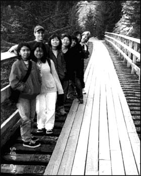 College class on a field trip