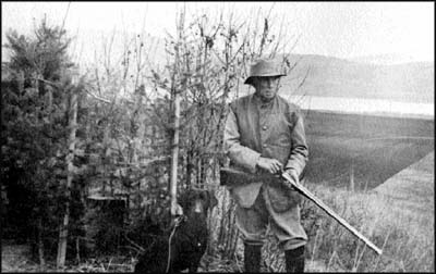 J.C. Dun-Waters out shooting with his dog