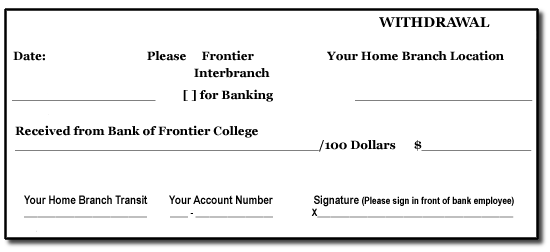 withdrawal slip image