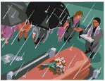 Mourners at a funeral