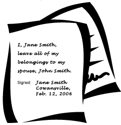 An example of a will written in handwriting