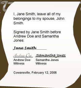 An example of a will