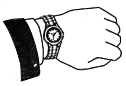 graphic of a closed hand with a watch around the wrist