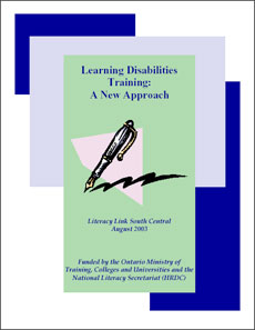 graphic of document cover page: Learning Disabilities Training: A New Approach