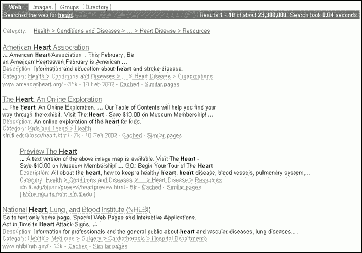 graphic - search screen of heart